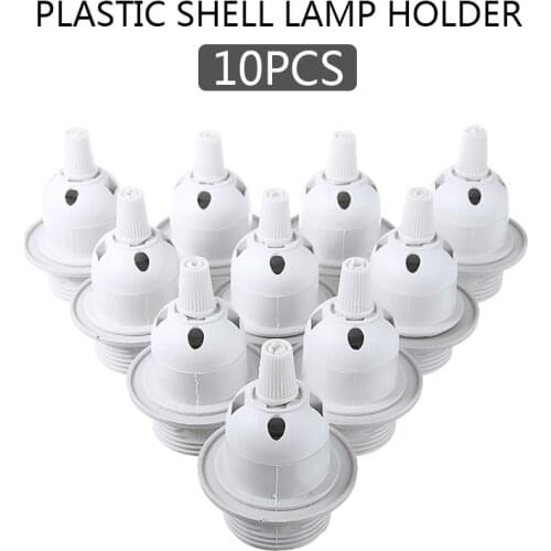 240V 2A E27 Light Bulb Socket Period Style Pendant Lamp Holder Screw In Socket Plastic For E27 Light Bulb White/Black 10Pcs