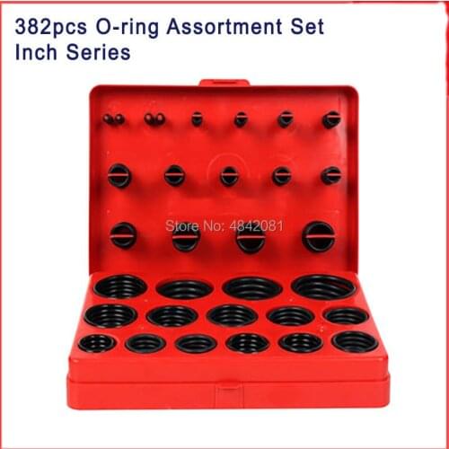 382pcs Rubber Inch Series O Ring Kit Seal Gasket Universal Rubber O-ring Assortment Set R01-R30
