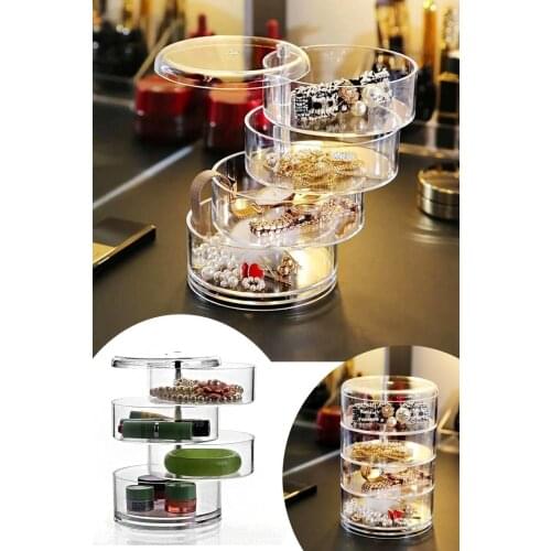 4 layer Cylinder Jewelry And Makeup Organizeri makeup material regulator lipstick mascara eye liner regulator