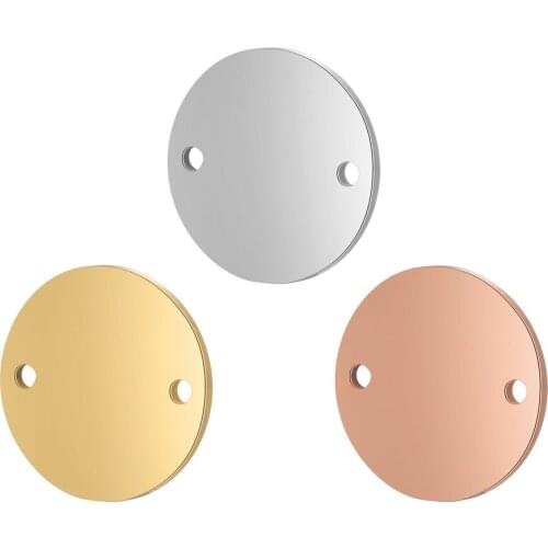5pcs/lot 100% Stainless Steel Mirror Polished Disc Round 10-16mm Connertor for Bracelet Necklace