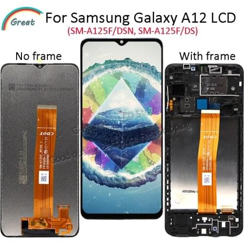 6.5'' For Samsung Galaxy A12 LCD Display with frame Touch Panel Screen Digitizer Assembly For Samsung A125 A125F SM-A125F/DS LCD
