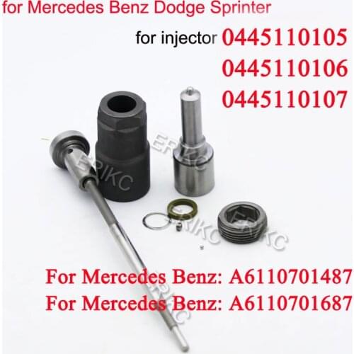 A6110701487 Injector Repair Kits Nozzle DSLA154P1320 Valve F00VC01045 for Mercedes A6110701687 0445110105 0445110106 0445110107