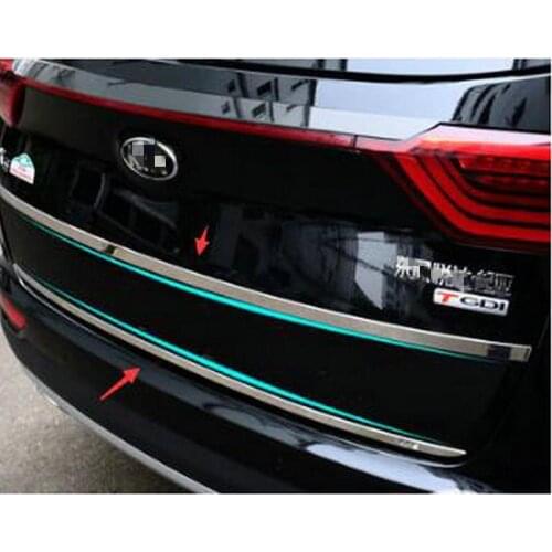 Car Stainless Steel Exterior Tailgate Rear Door Bottom Lid Cover Trim for for KIA Sportage KX5 2016-2017 2018