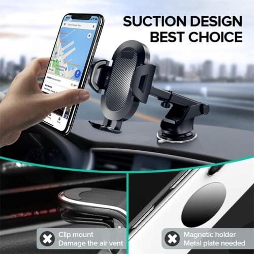 Sucker Car Phone Holder Mobile Phone Holder Stand in Car No Magnetic GPS Mount Support For iPhone 11 Pro Xiaomi Samsung