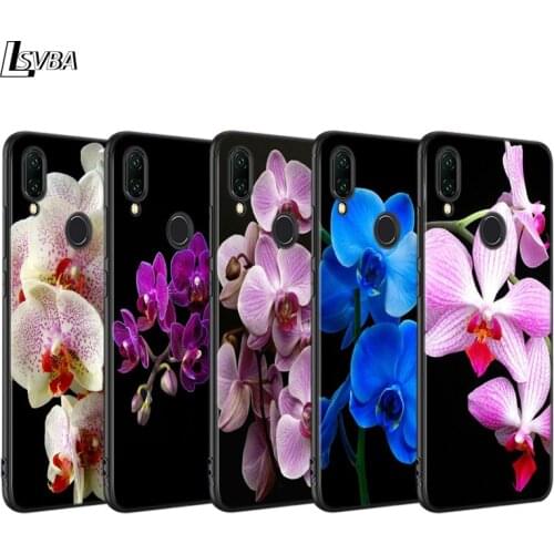 Black TPU Cover For Redmi 8A 8 7A 7 Shell Orchid Flowers For Xiaomi Redmi 4X 5A 6 6A S2 K20 GO Pro Phone Case