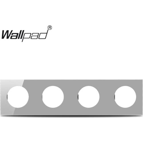 DIY Customization 4 Gang Grey Glass Frame Plate For L6 Wall Light Switch Socket Inserts