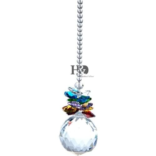 H&D Crystal Ball Rainbow Maker Home Ornament Glass Decoration Car Mirror Porch Decor Figurine Hanging Crystal Suncatcher