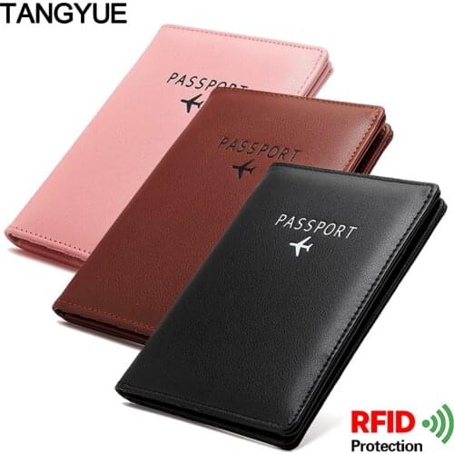 Travel Leather Men Womens Passport Cover on The Passport Holder ID Credit Card Rfid Protection Case for Passport Wallet Pasport