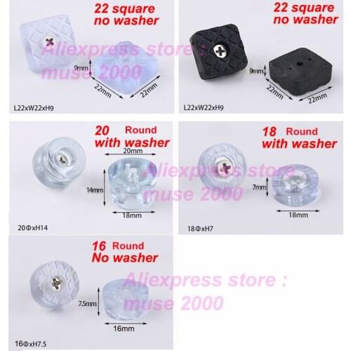 16 18 22 20 30mm square round Plastic cabinet feet pad buffer damper rubber audio foot wood Moisture wear noise proof