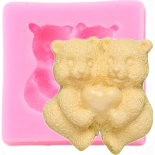 3D Cute Bear Silicone Mold Baby Birthday Cake Decorating Tools DIY Cookie Baking Chocolate Fondant Mould Candy Clay Moulds