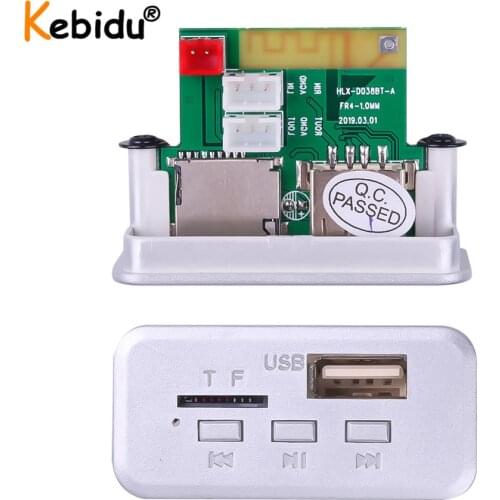 Kebidu 12V Mini Wireless Bluetooth 5.0 Decoder Board Audio Module MP3 WMA WAV Music Player USB FM TF Radio AUX Input For Car DIY