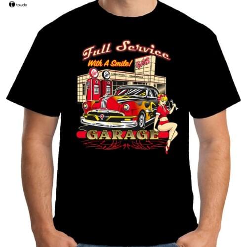 MenS T-Shirt 2019 Newest Mens T-Shirt Full Service Garage Hot Rat Rod American Pin Up V8 Base Shirt