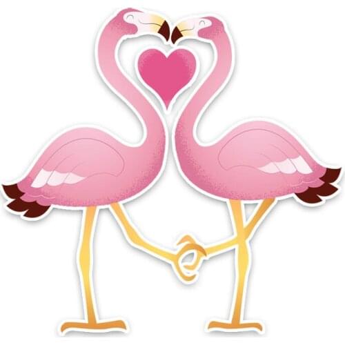 LLY-0924 Classic Lovely Car Sticker Couple Flamingos Modeling Decal PVC New Design Fashion Style Sunscreen Waterproof Car Decals