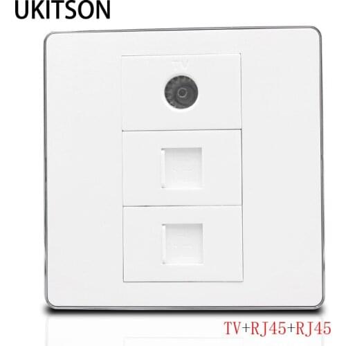 Analog TV CAT5E CAT6 RJ45 Wall Cover ATV Outlet Network For Home Office Television