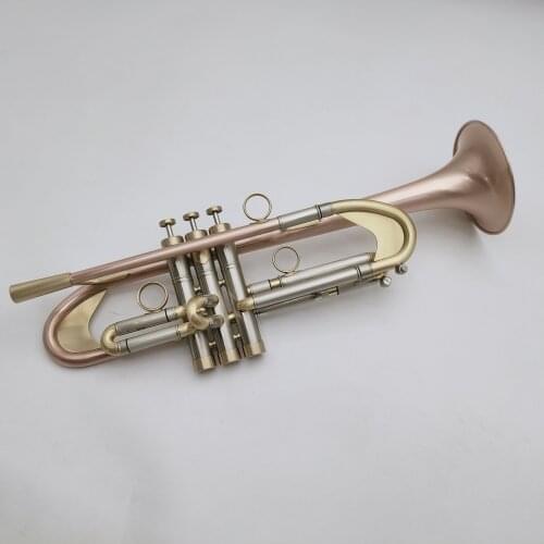 Real Picture Bb Trumpet Brass Lacquered Gold Professional Musical Instrument With Case Free Shipping