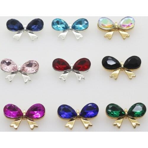 New arrival 10pcs/Lot Alloy butterfly Buttons Diamond Button for Wedding Ornament Garment Shoes Siwmwear Hair jewelry Factory