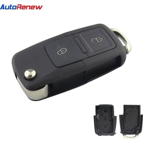 OkeyTech 2 buttons Folding Flip Key Shell Car Key Replacement For VW Golf 4 5 Passat b5 b6 polo Touran For Seat for Skoda Key