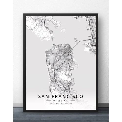 San Francisco US Map Poster