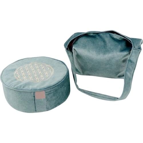 Yoga Meditation Buckwheat Bolster Pillow Cushion Yoga Meditation Cushion Zippered Cotton Cover Machine Washable