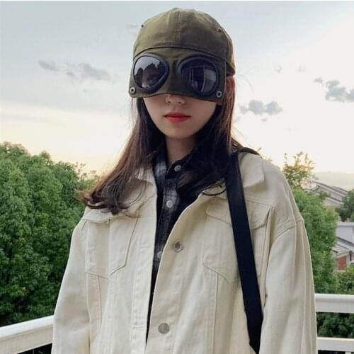 Popular Av-iator Hat Glasses Cap Mens Eyes Sunglasses Baseball Cap Women Gorras Curved Brim Hats Outdoor Beach Sun Hat #G2