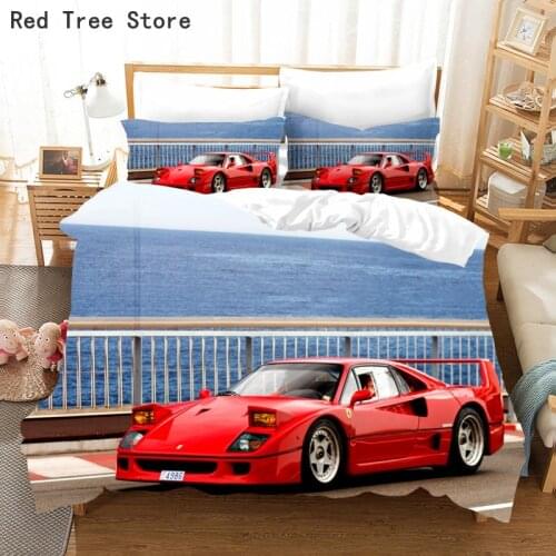 Luxury Supercar 3D Bedding Set Duvet Covers Bed Linen Racing Car Comforter Bedspread Bedclothes Bed Linens (NO Sheet) Kids Gift