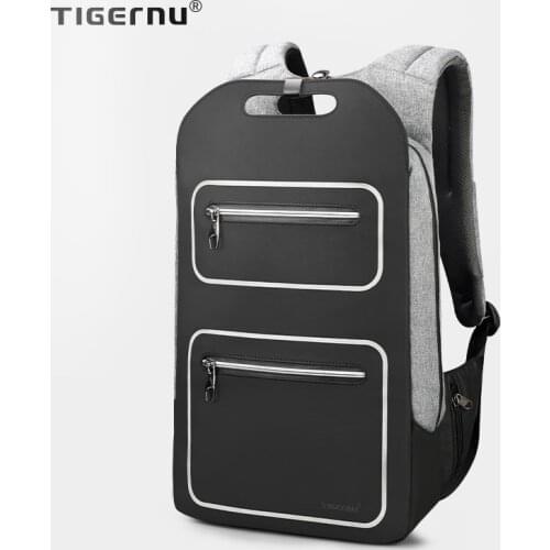 2021 Tigernu Men Backpack Fashion Casual Teenager School bag 15.6 Laptop Backpacks College Student USB Luminous Women Backpack