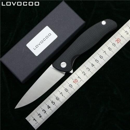 LOVOCOO F3 Flipper folding knife D2 steel blade nylon fiberglass handle outdoor hunting camping survival knife pocket EDC tools