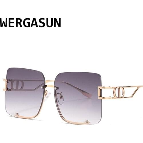 WERGASUN Fashion Square Sunglasses Women Brand Designer Gradient One Piece Sun Glasses New Style Shades UV400