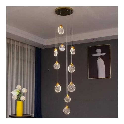 Modern Chandeliers LED Chandelier Loft for Kitchen Dining Room Crystal Indoor Lighting Stair Cristal Lamp Crystal Chandelier