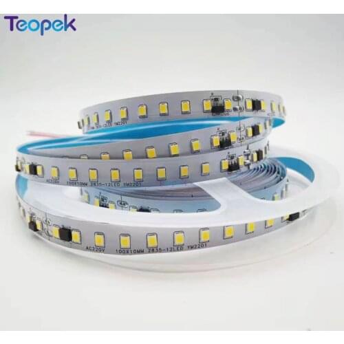 220V High Voltage 2835 Led Strip Light 120LED/m 5m 12mm Width IP67 Tube Waterproof White/ Warm White/ Natural White