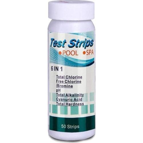 6-In-1 Swimming Pool PH Test Paper Residual Chlorine Alkalinity Accessories Tester PH Test Value Hardness Cleaner Pool Stri H8F8