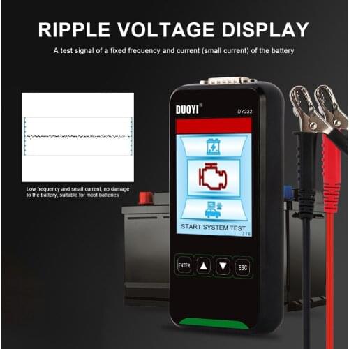 12V/24V Car Battery Load Tester Multifunctional Battery Health Checker Automotive Lead-acid Starting Battery System Tester