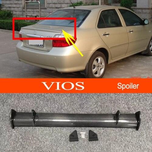 Vios 2004-2013 Real Carbon Fiber GT-style Car-styling Sporty Rear Trunk Wing Spoiler for Toyota Vios 2004-2013 Sedan