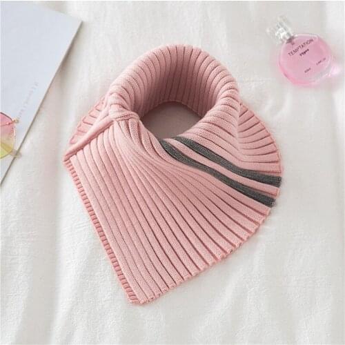 Women Ribbed Turtleneck Elastic Pullover Knitted Sweater Fake Collar Detachable False Collar Removable Scarf Wrap Blouse Tops