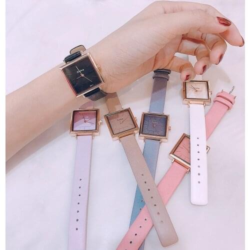 Womens Watches Fashion Ladies Watches PU Belt Square Quartz Watch Bracelet Relogio Feminino Clock Gift Montre Bayan Kol Saati