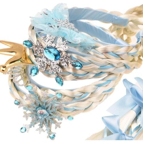 1PCS 4.4inch Fashion Princess Hairband Hair Roop with Long Braids Boutique Hair Accessories for Girls Headwear