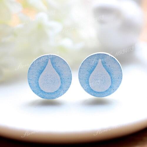 16mm Raindrop Round High Quality Photo Wood Laser Cut Cabochon to make Rings, Earrings,Bobby pin,Necklaces, Bracelets-(WEH-70)