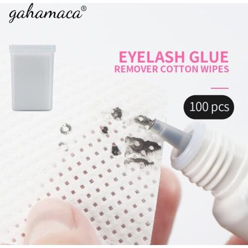 200Pcs eyelash glue Remover Cotton Wipes prevent clogging Lint-Free Paper Pad eyelash make up Tools