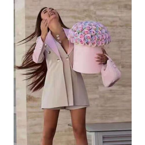 2021 New Fashion Sexy Women Designer Long Sleeve Blazer Short Pants Set