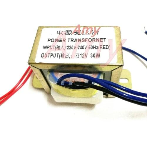 30W2*12V 30W 12V power transformer double input 220V 50Hz/ dual output 12V