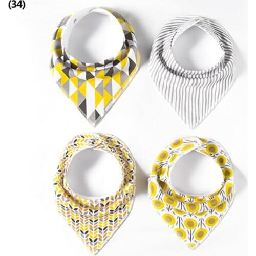 4pcs/Lot Newborn Infant Feedings Burp Cloths Toddler Baby Cotton Bibs Bandana Baby Fashion Saliva Towels Scarf Wholesale 2019