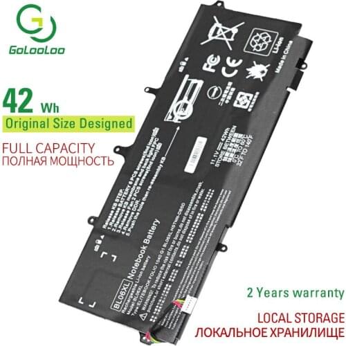 Golooloo 11.1V 42Wh BL06XL New Laptop Battery For HP EliteBook Folio BL06042XL HSTNN-W02C 722236-2C1 1040 G0 G1 G2