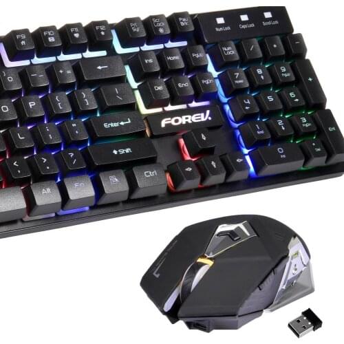 Keyboard And Mouse Wireless Set Mechanical Keyboard Mouse 2.4G Wireless Computer Accessories Luminous Keybord Gamer