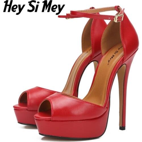 Ankle Straps Womens Sandals 2021 Summer Shoes For Women Sexy Platform High Heels Ladies Sandals Large Size Party Shoes Woman