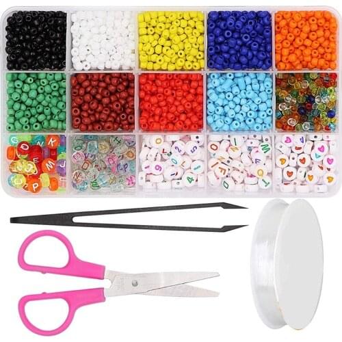 Bracelet Beads for Jewelry Making Kit, Bead Craft Kit Set, 4mm Beads DIY Art and Craft with Elastic String