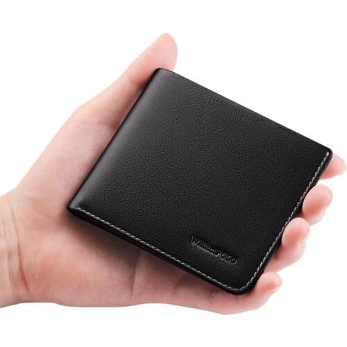 WILLIAMPOLO Brand Leather Wallets 2021 men Short Hasp Coin Purses Wallet Money Credit Card Holder mini wallet