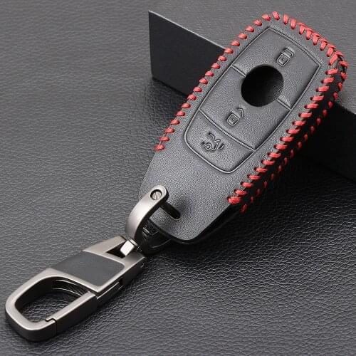 Genuine Leather Car Key Case For Mercedes Benz AMG E Class E200 E300 E320 E43 E63 W213 Accessories