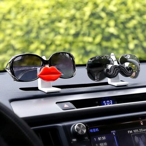 Mustache Dashboard Car Sunglasses Holders Case Clip Glasses Mount Car Glasses Stand Ornaments Car Interior Accessory Auto Decor