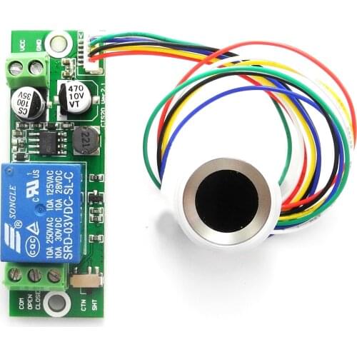 DIY BIO Fingerprint Identification Module Fingerprint Authentication Control Relay Module for Access Control 12V 24V