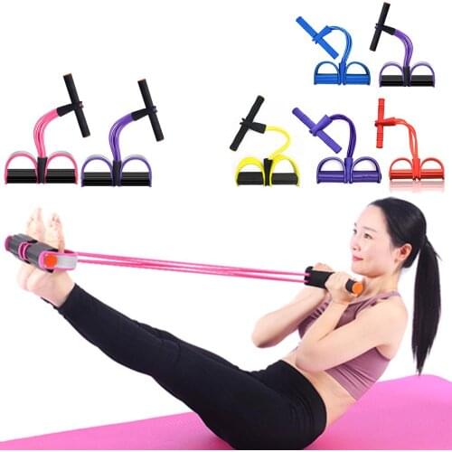 Fitness 4/6 Tube Resistance Bands Latex Pedal Exerciser Sit-up Pull Rope Expander Elastic Bands Yoga equipment Pilates Workout
